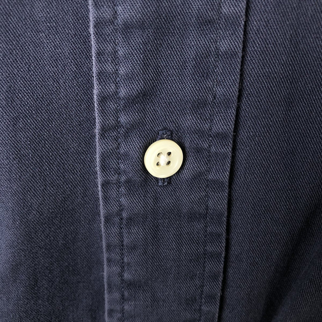 Ralph Lauren long sleeve button down shirt, men's size L cotton navy blue type Vintage Second Hand
