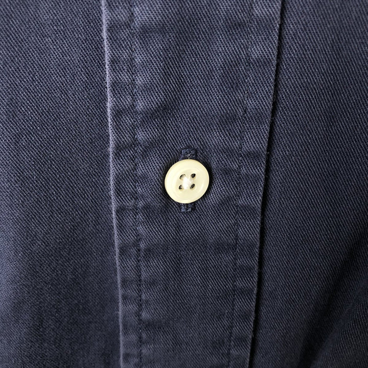 Ralph Lauren long sleeve button down shirt, men's size L cotton navy blue type Vintage Second Hand