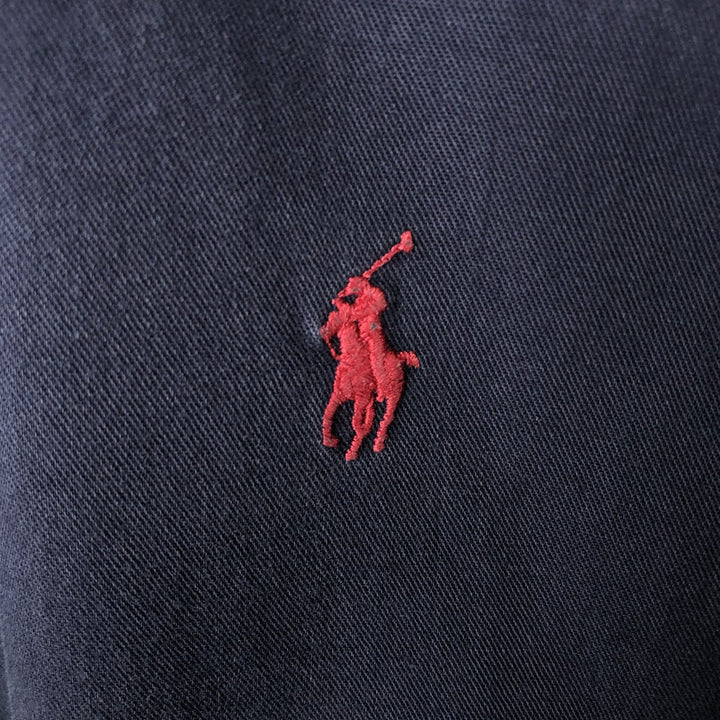 Ralph Lauren long sleeve button down shirt, men's size L cotton navy blue type Vintage Second Hand