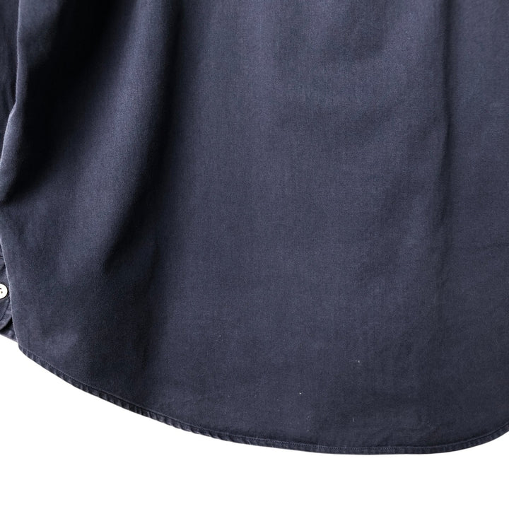 Ralph Lauren long sleeve button down shirt, men's size L cotton navy blue type Vintage Second Hand