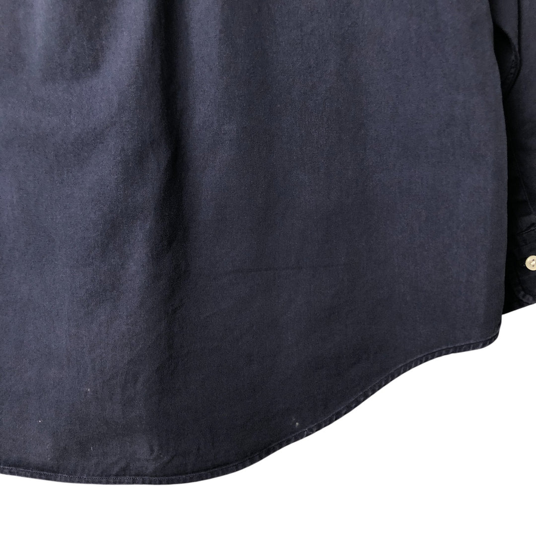 Ralph Lauren long sleeve button down shirt, men's size L cotton navy blue type Vintage Second Hand