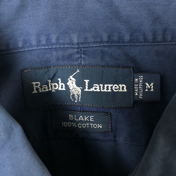 Ralph Lauren BLAKE long sleeve button down shirt, men's size M cotton navy blue type Vintage Second Hand
