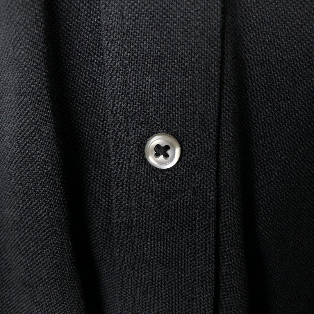 Ralph Lauren KNIT OXFORD pique long-sleeved button-down shirt, men's size XL cotton black type Vintage Second Hand