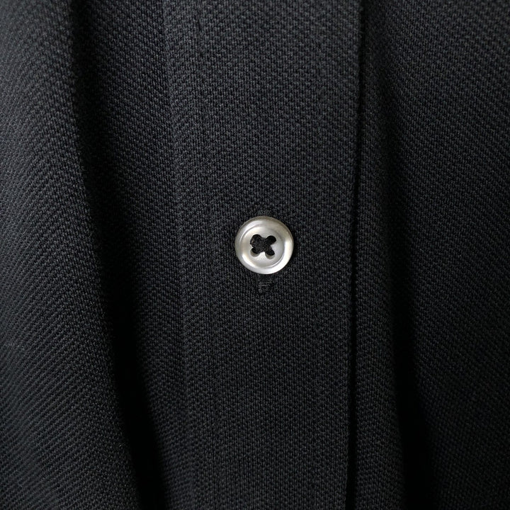 Ralph Lauren KNIT OXFORD pique long-sleeved button-down shirt, men's size XL cotton black type Vintage Second Hand