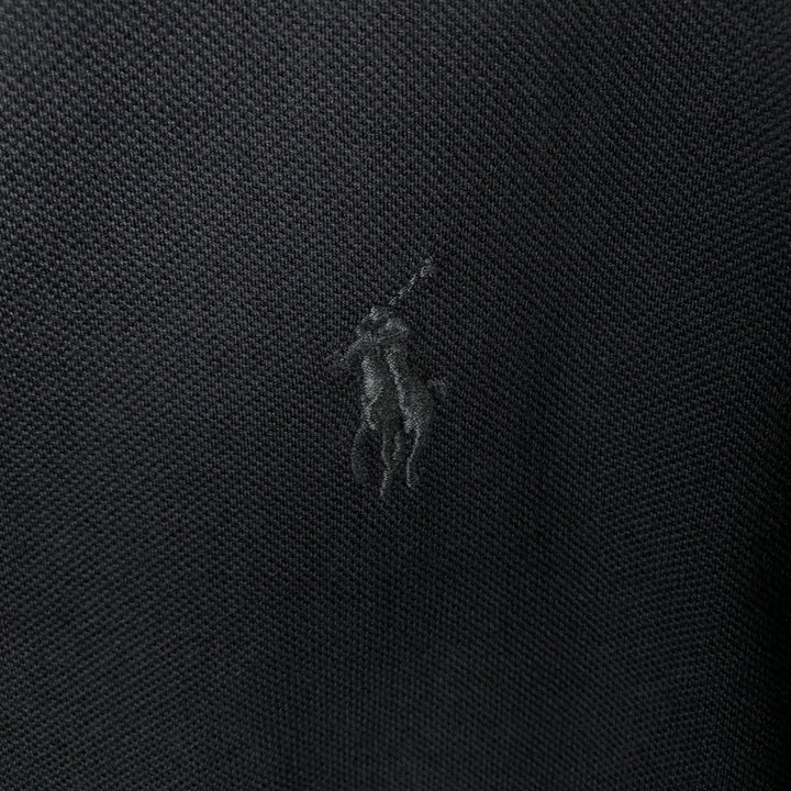 Ralph Lauren KNIT OXFORD pique long-sleeved button-down shirt, men's size XL cotton black type Vintage Second Hand