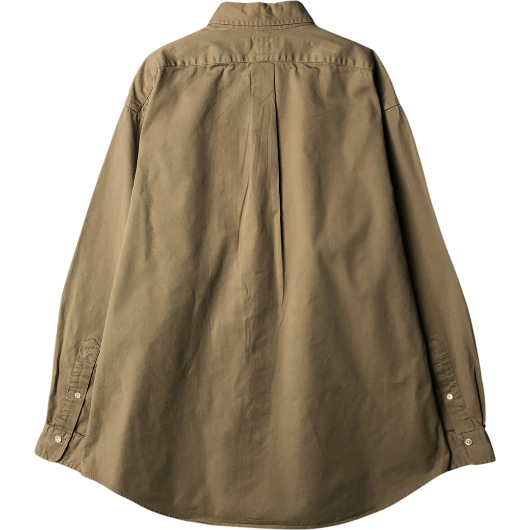Ralph Lauren long sleeve button down shirt, men's size L cotton Beige type Vintage Second Hand