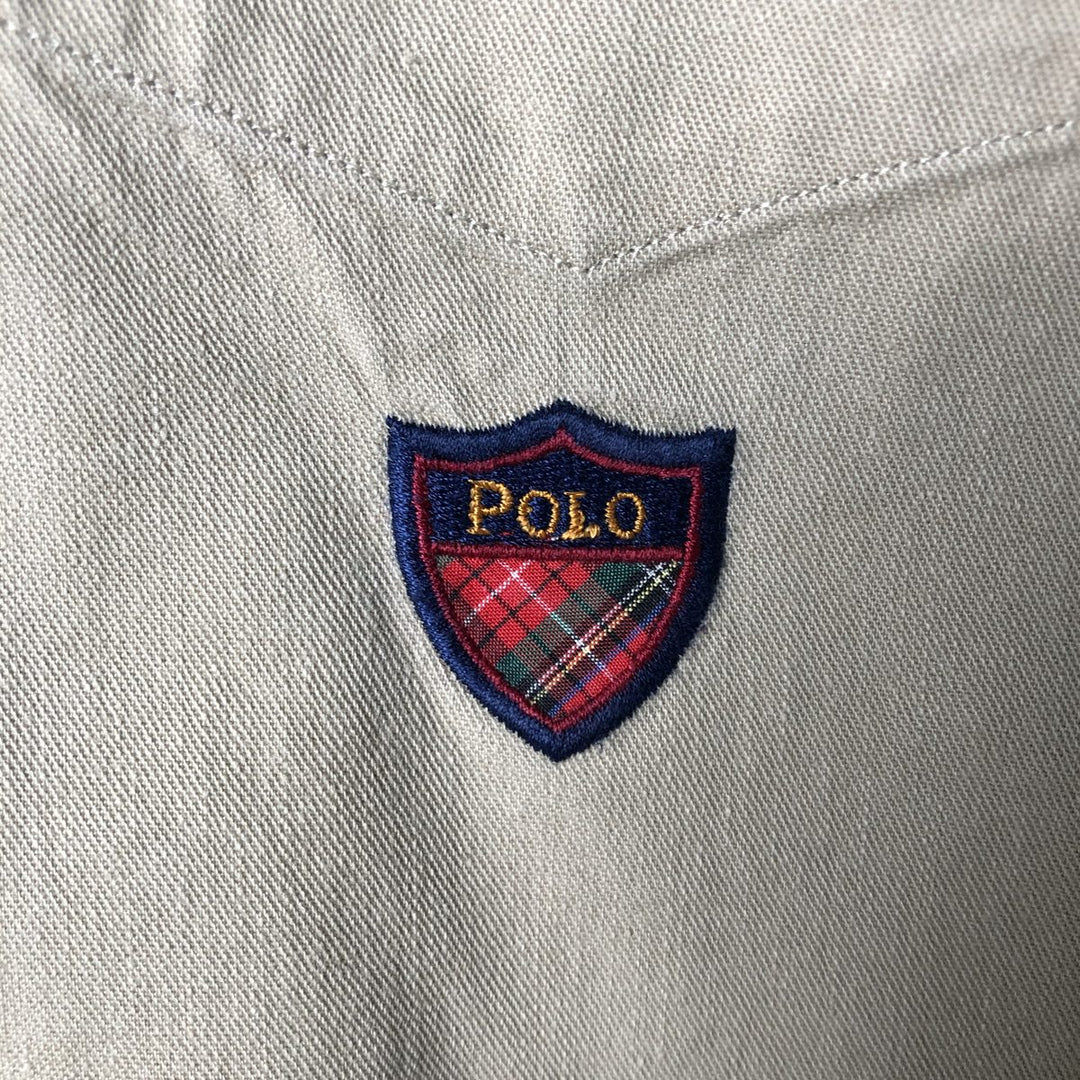Ralph Lauren long sleeve button down shirt, men's size L cotton Beige type Vintage Second Hand