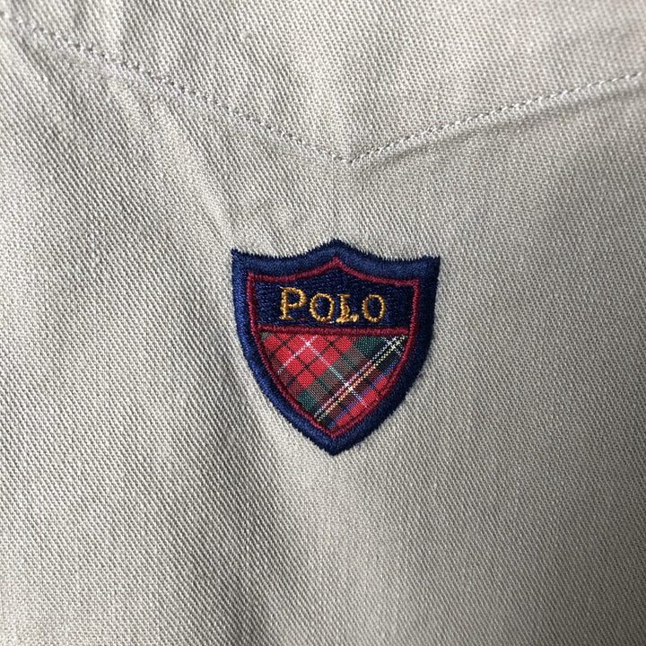 Ralph Lauren long sleeve button down shirt, men's size L cotton Beige type Vintage Second Hand