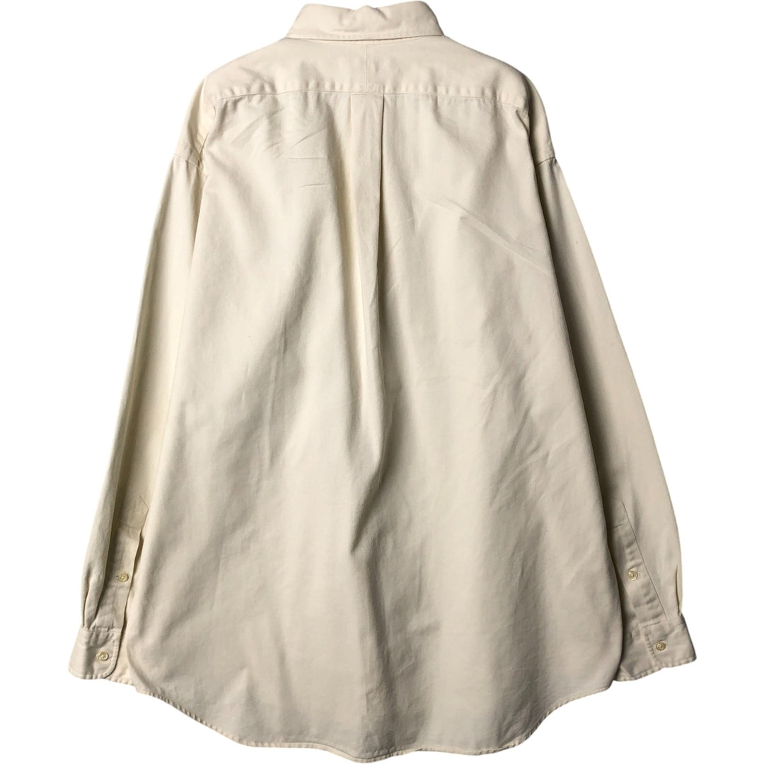 Ralph Lauren BLAKE long sleeve button down shirt, men's size L cotton ivory Vintage Second Hand