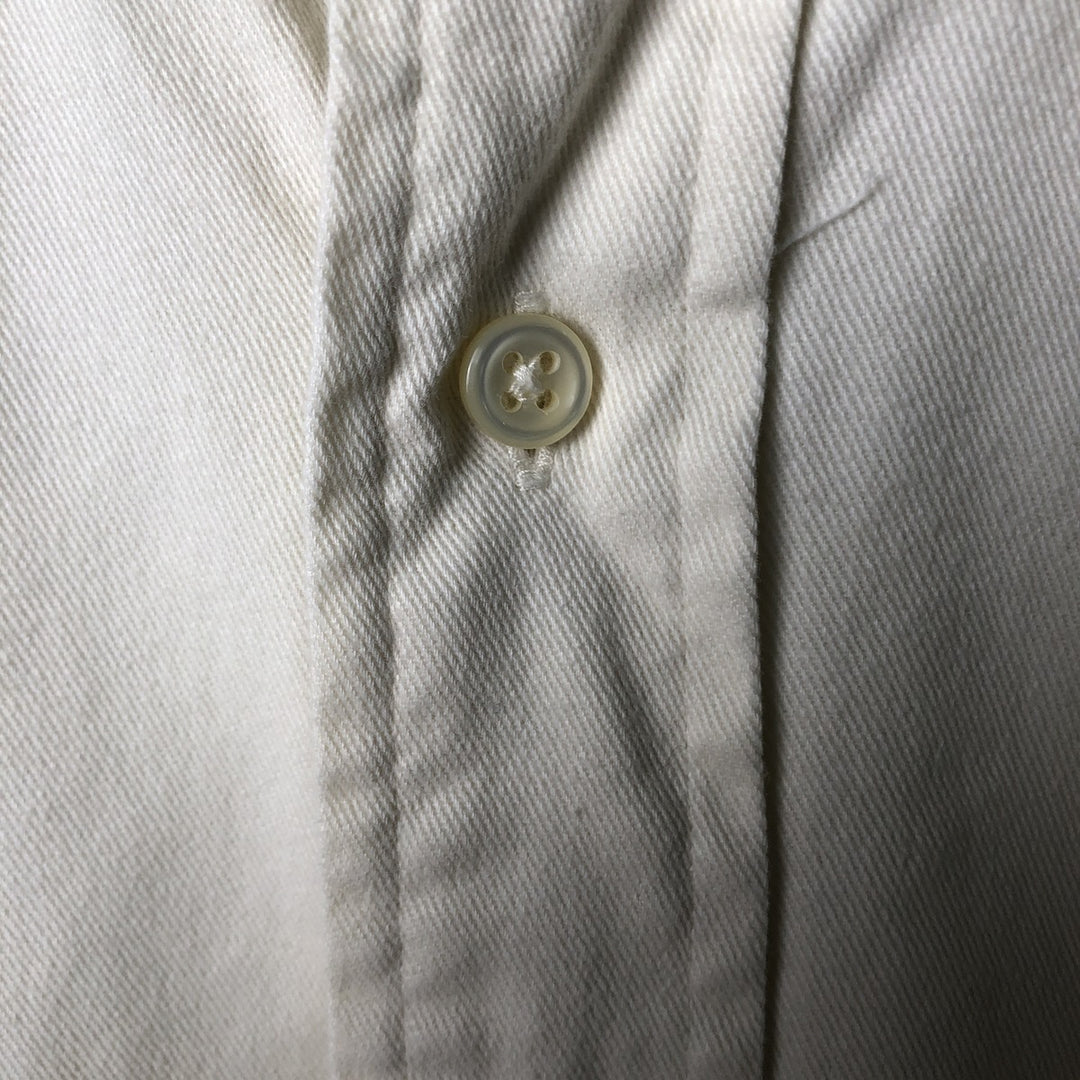 Ralph Lauren BLAKE long sleeve button down shirt, men's size L cotton ivory Vintage Second Hand