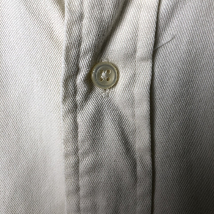 Ralph Lauren BLAKE long sleeve button down shirt, men's size L cotton ivory Vintage Second Hand