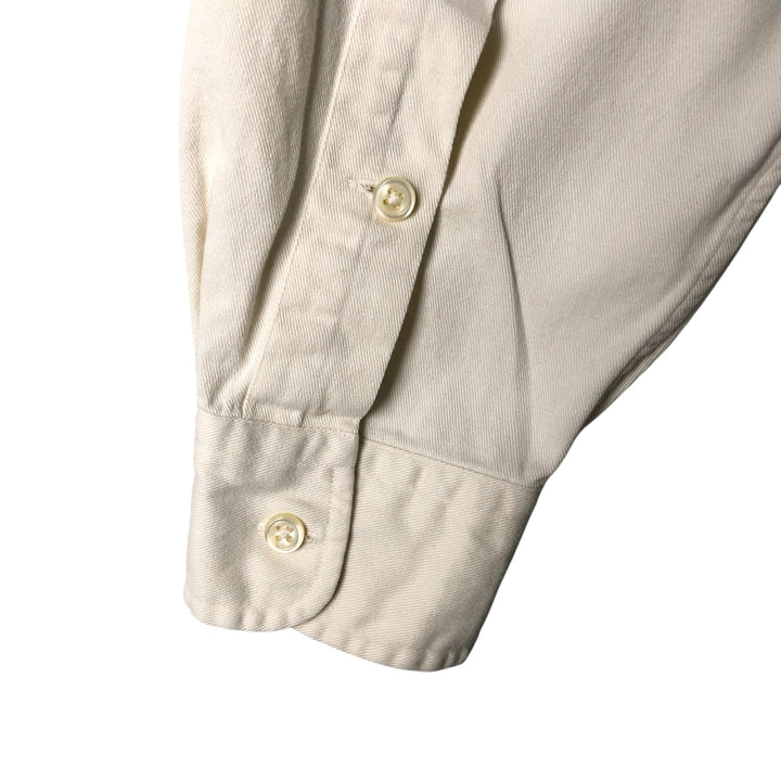 Ralph Lauren BLAKE long sleeve button down shirt, men's size L cotton ivory Vintage Second Hand