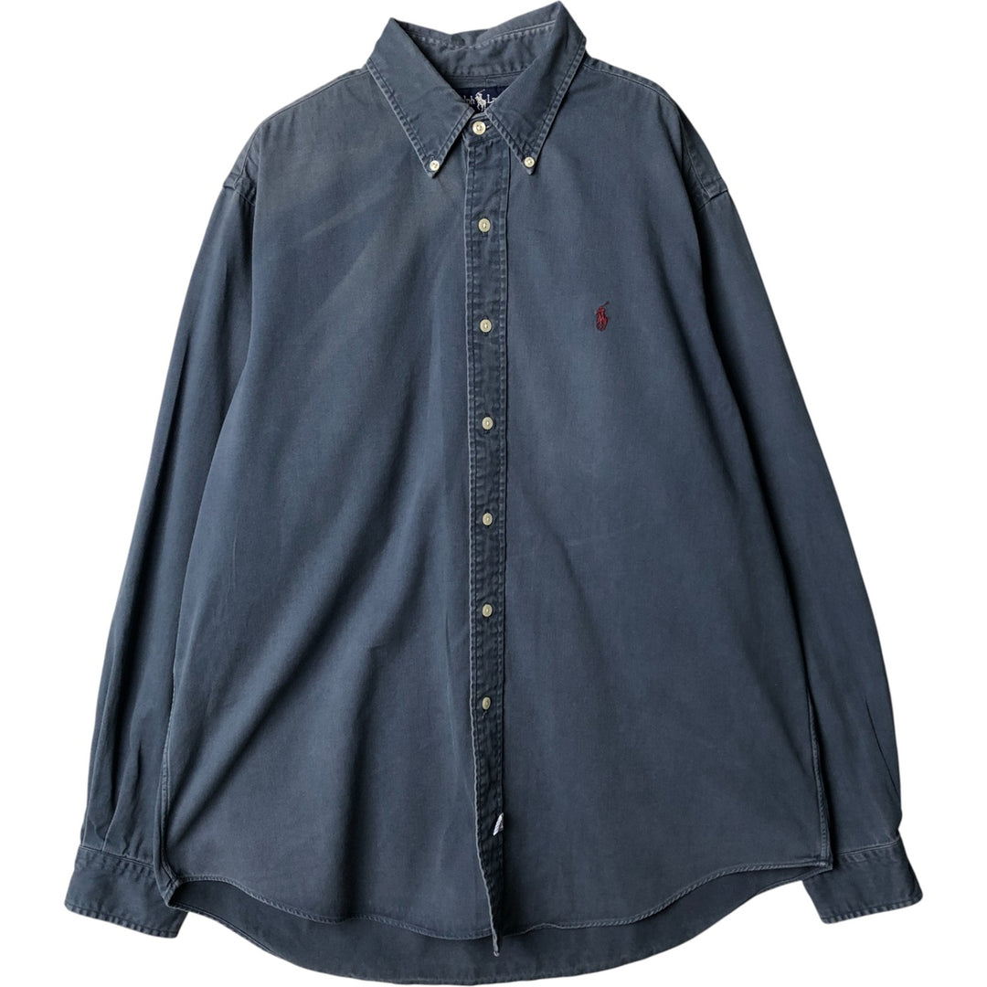 Ralph Lauren long sleeve button down shirt, men's XL size cotton blue type Vintage Second Hand