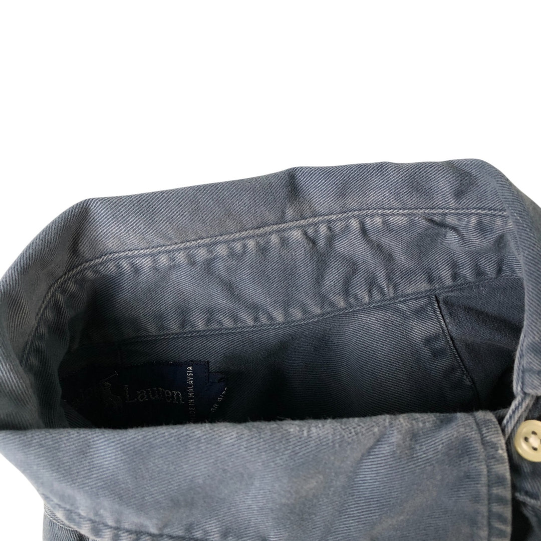 Ralph Lauren long sleeve button down shirt, men's XL size cotton blue type Vintage Second Hand