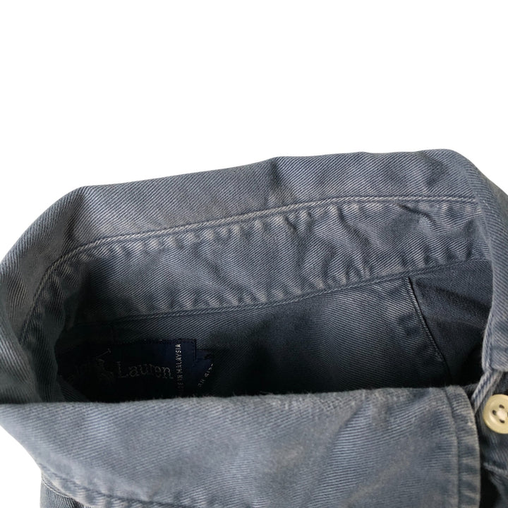 Ralph Lauren long sleeve button down shirt, men's XL size cotton blue type Vintage Second Hand