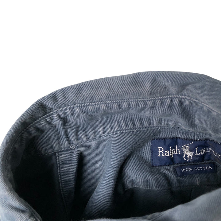 Ralph Lauren long sleeve button down shirt, men's XL size cotton blue type Vintage Second Hand