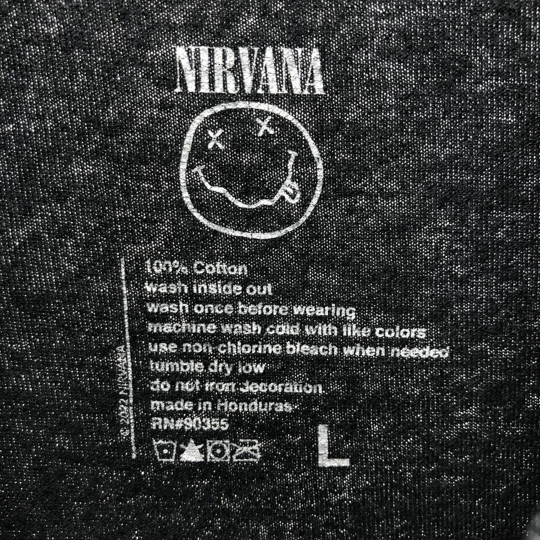 NIRVANA Nirvana Band T-shirt, Band T, Men's L size cotton black type Vintage Second Hand