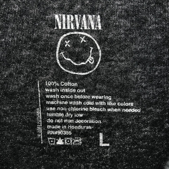 NIRVANA Nirvana Band T-shirt, Band T, Men's L size cotton black type Vintage Second Hand