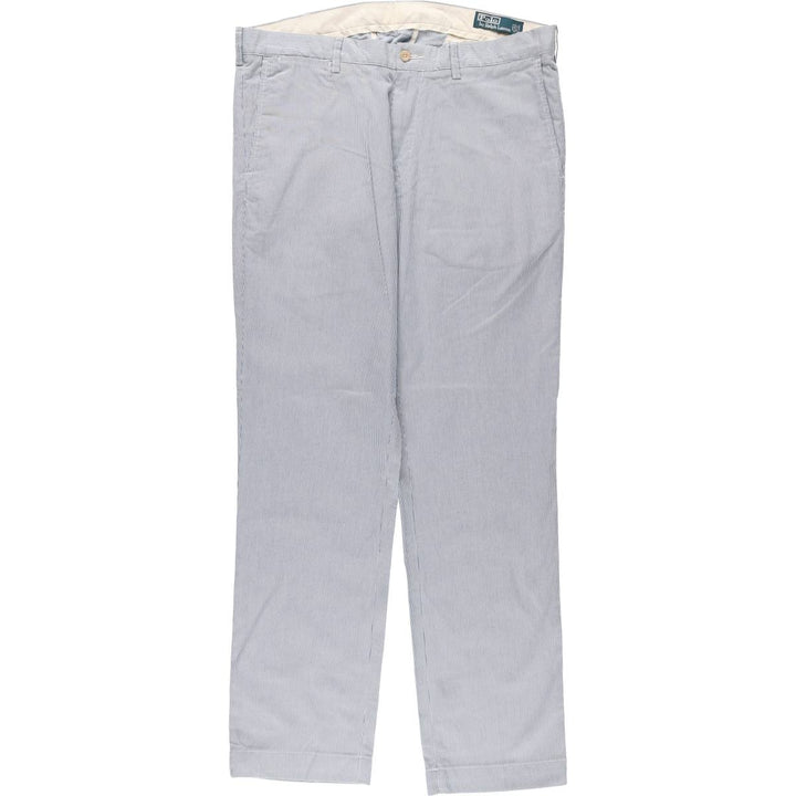 Ralph Lauren POLO by Ralph Lauren Striped Pattern Cotton Slacks, Men's Size W37 cotton Blue type light blue Vintage Second Hand