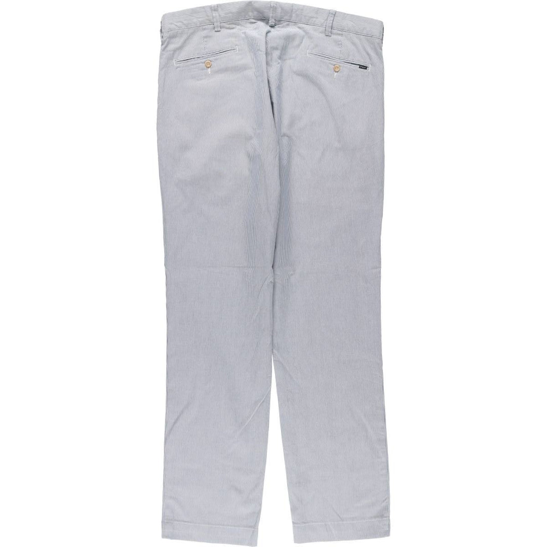 Ralph Lauren POLO by Ralph Lauren Striped Pattern Cotton Slacks, Men's Size W37 cotton Blue type light blue Vintage Second Hand