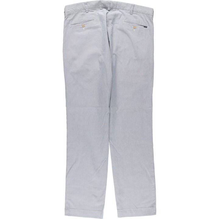 Ralph Lauren POLO by Ralph Lauren Striped Pattern Cotton Slacks, Men's Size W37 cotton Blue type light blue Vintage Second Hand