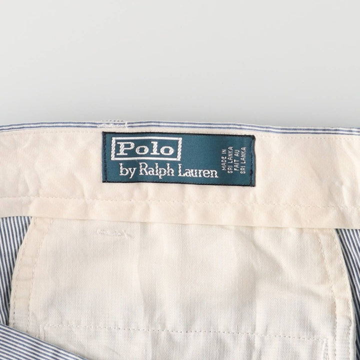 Ralph Lauren POLO by Ralph Lauren Striped Pattern Cotton Slacks, Men's Size W37 cotton Blue type light blue Vintage Second Hand