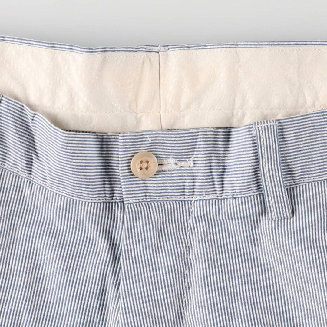 Ralph Lauren POLO by Ralph Lauren Striped Pattern Cotton Slacks, Men's Size W37 cotton Blue type light blue Vintage Second Hand
