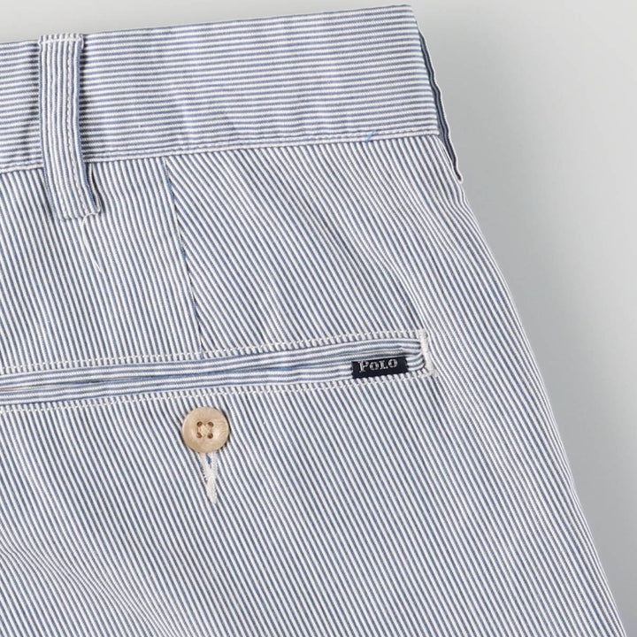 Ralph Lauren POLO by Ralph Lauren Striped Pattern Cotton Slacks, Men's Size W37 cotton Blue type light blue Vintage Second Hand