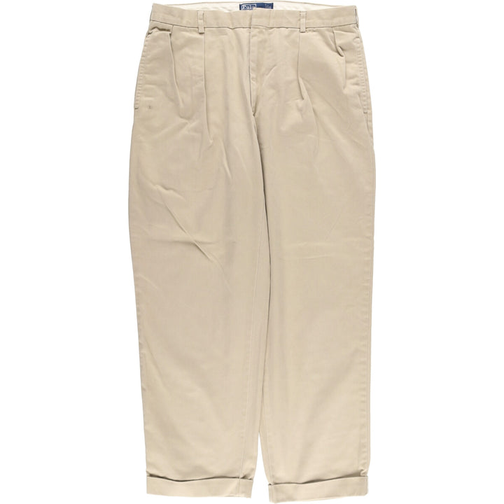 Ralph Lauren POLO by Ralph Lauren Two-pleat Chino Pants for Men, W36 cotton Beige type Vintage Second Hand