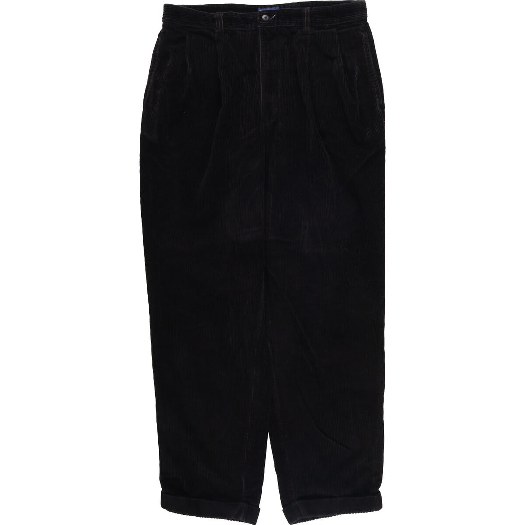 Charter Club CHARTER CLUB CLUB ROOM Two-pleat Corduroy Pants Men's Size W35 cotton black type Vintage Second Hand