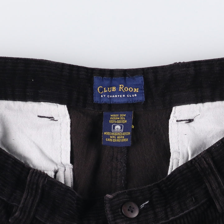 Charter Club CHARTER CLUB CLUB ROOM Two-pleat Corduroy Pants Men's Size W35 cotton black type Vintage Second Hand