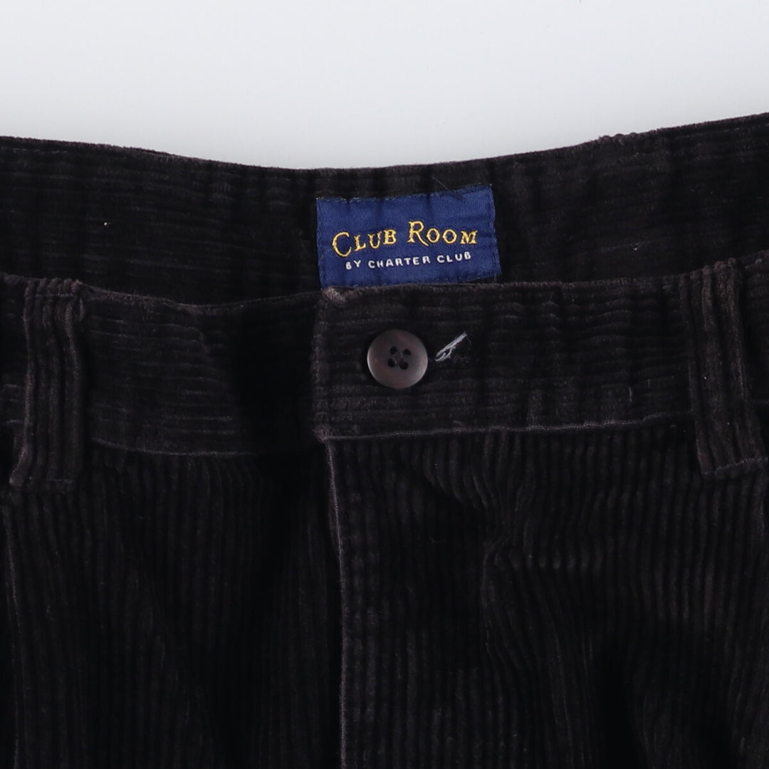Charter Club CHARTER CLUB CLUB ROOM Two-pleat Corduroy Pants Men's Size W35 cotton black type Vintage Second Hand