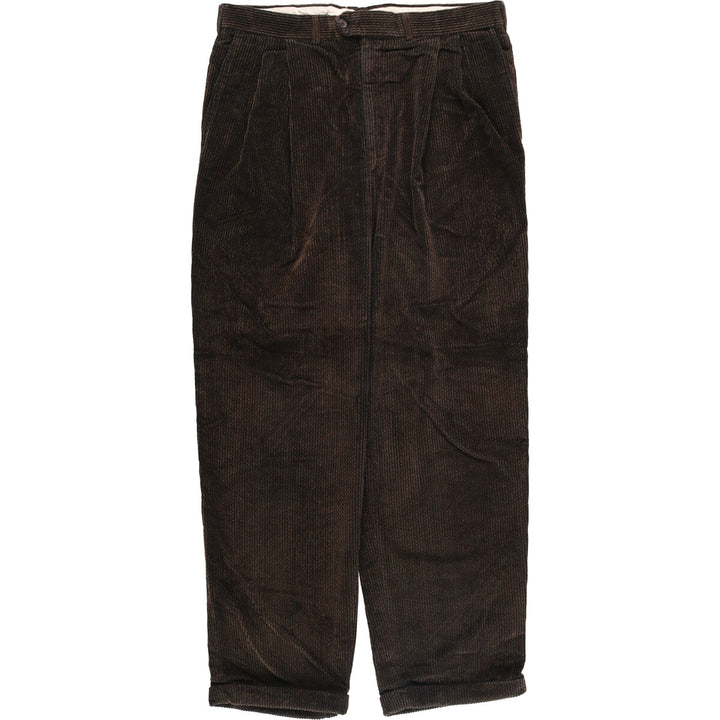 MARK SHALE Two-pleat Corduroy Pants, Made in USA, Men's, Size W35 unclear brown type Vintage Second Hand