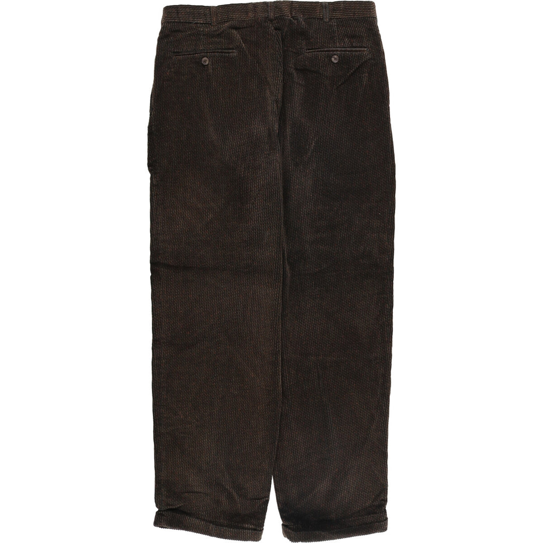 MARK SHALE Two-pleat Corduroy Pants, Made in USA, Men's, Size W35 unclear brown type Vintage Second Hand