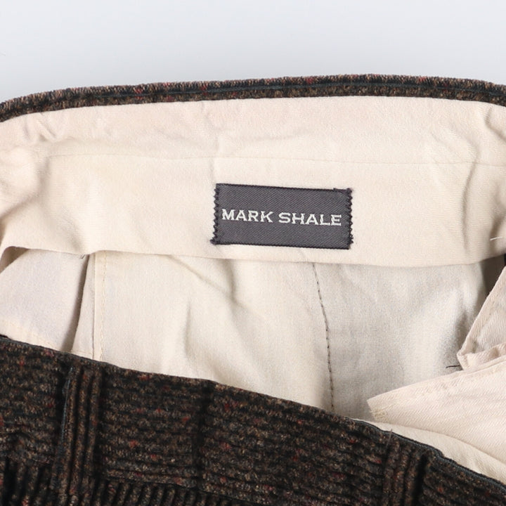 MARK SHALE Two-pleat Corduroy Pants, Made in USA, Men's, Size W35 unclear brown type Vintage Second Hand