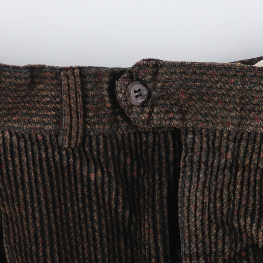 MARK SHALE Two-pleat Corduroy Pants, Made in USA, Men's, Size W35 unclear brown type Vintage Second Hand