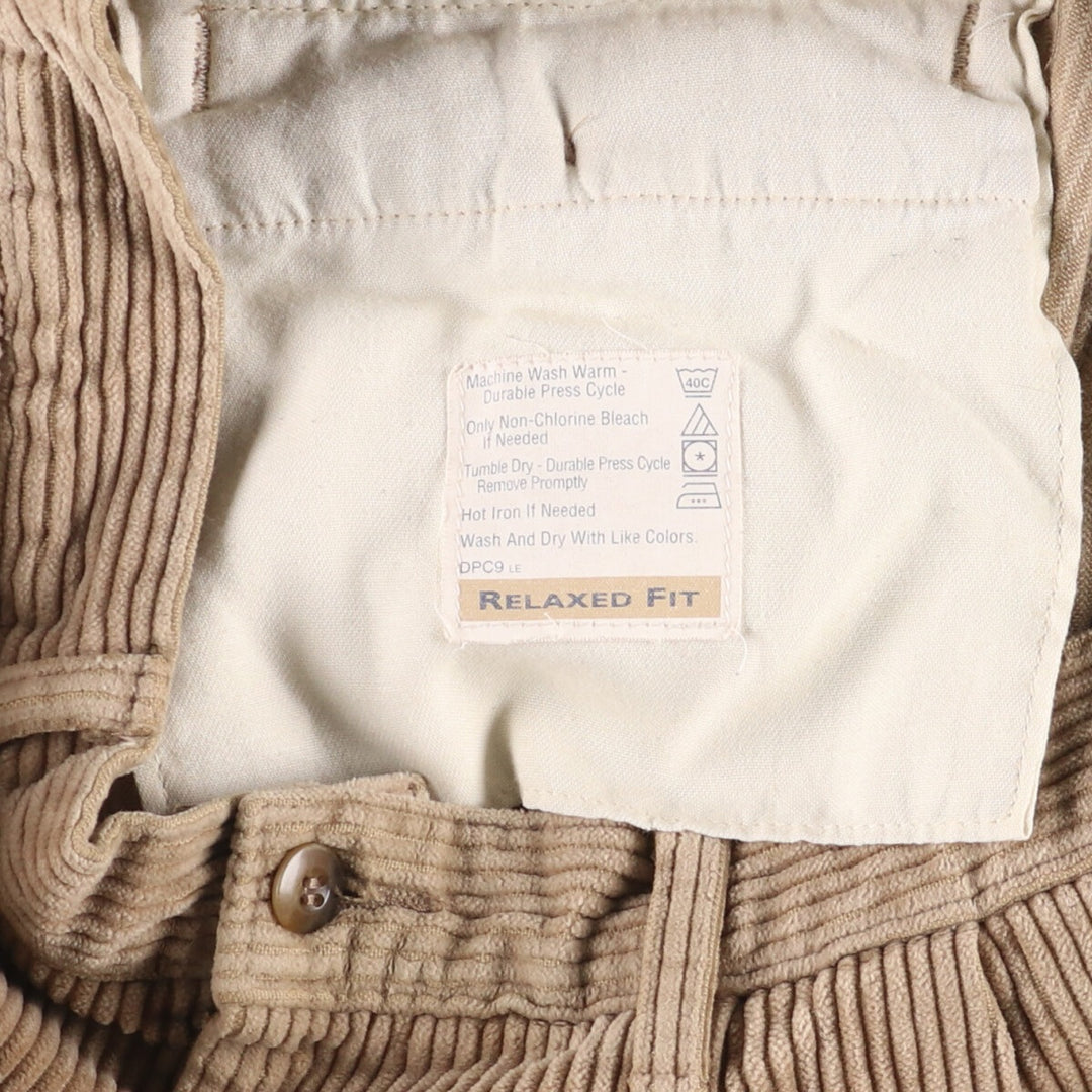 90'S Dockers Khakis Two-pleat Wide-Rib Corduroy Pants, Men's, Vintage, Size W34 cotton Beige type Vintage Second Hand