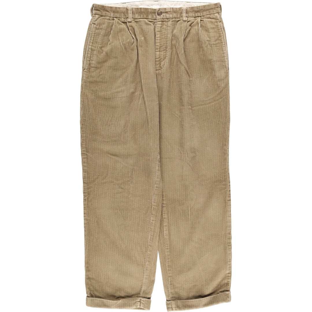Brooks Brothers 346 Two-Pleated Wide-Rib Corduroy Pants, Men's, Size W34 cotton beige type brown Vintage Second Hand