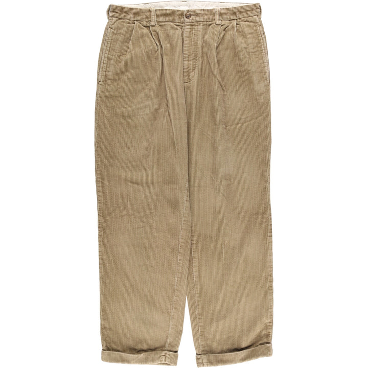 Brooks Brothers 346 Two-Pleated Wide-Rib Corduroy Pants, Men's, Size W34 cotton beige type brown Vintage Second Hand