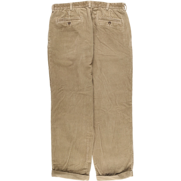 Brooks Brothers 346 Two-Pleated Wide-Rib Corduroy Pants, Men's, Size W34 cotton beige type brown Vintage Second Hand
