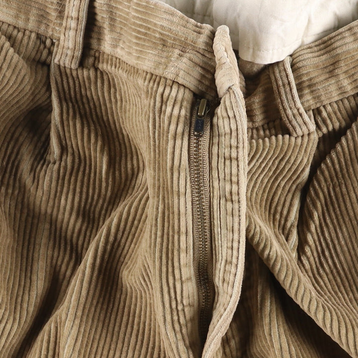 Brooks Brothers 346 Two-Pleated Wide-Rib Corduroy Pants, Men's, Size W34 cotton beige type brown Vintage Second Hand