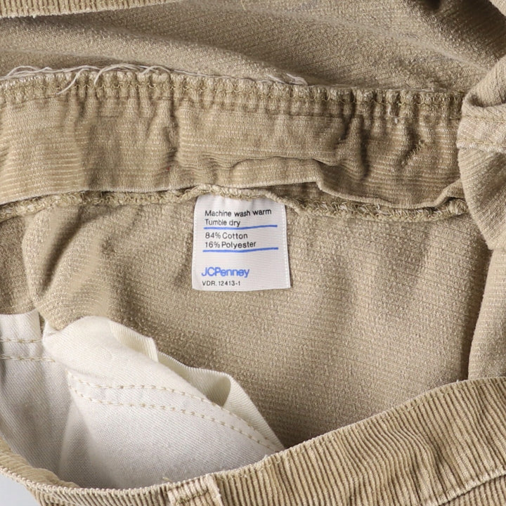 JCPenney Men's Flare-Cut Corduroy Pants, Size W35 cotton Beige type Vintage Second Hand