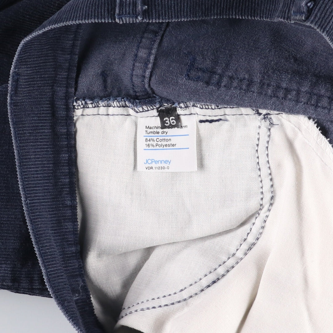 Vintage 1980'S JCPenney bootcut corduroy pants, men's size W36. cotton navy blue type Vintage Second Hand