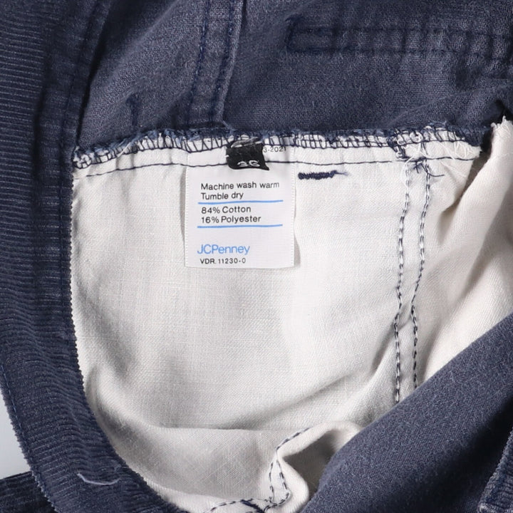 Vintage 1980'S JCPenney bootcut corduroy pants, men's size W36. cotton navy blue type Vintage Second Hand