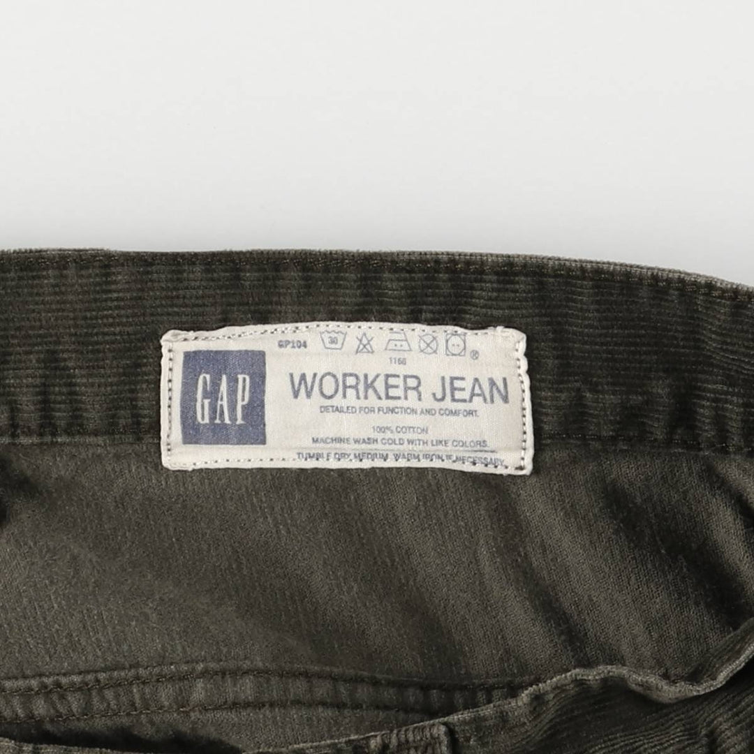 GAP WORKER JEAN corduroy pants, men's size W33 cotton Khaki type Vintage Second Hand