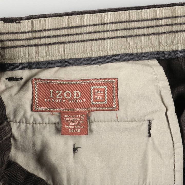 IZOD Men's Corduroy Pants, Size W34 cotton brown type Vintage Second Hand