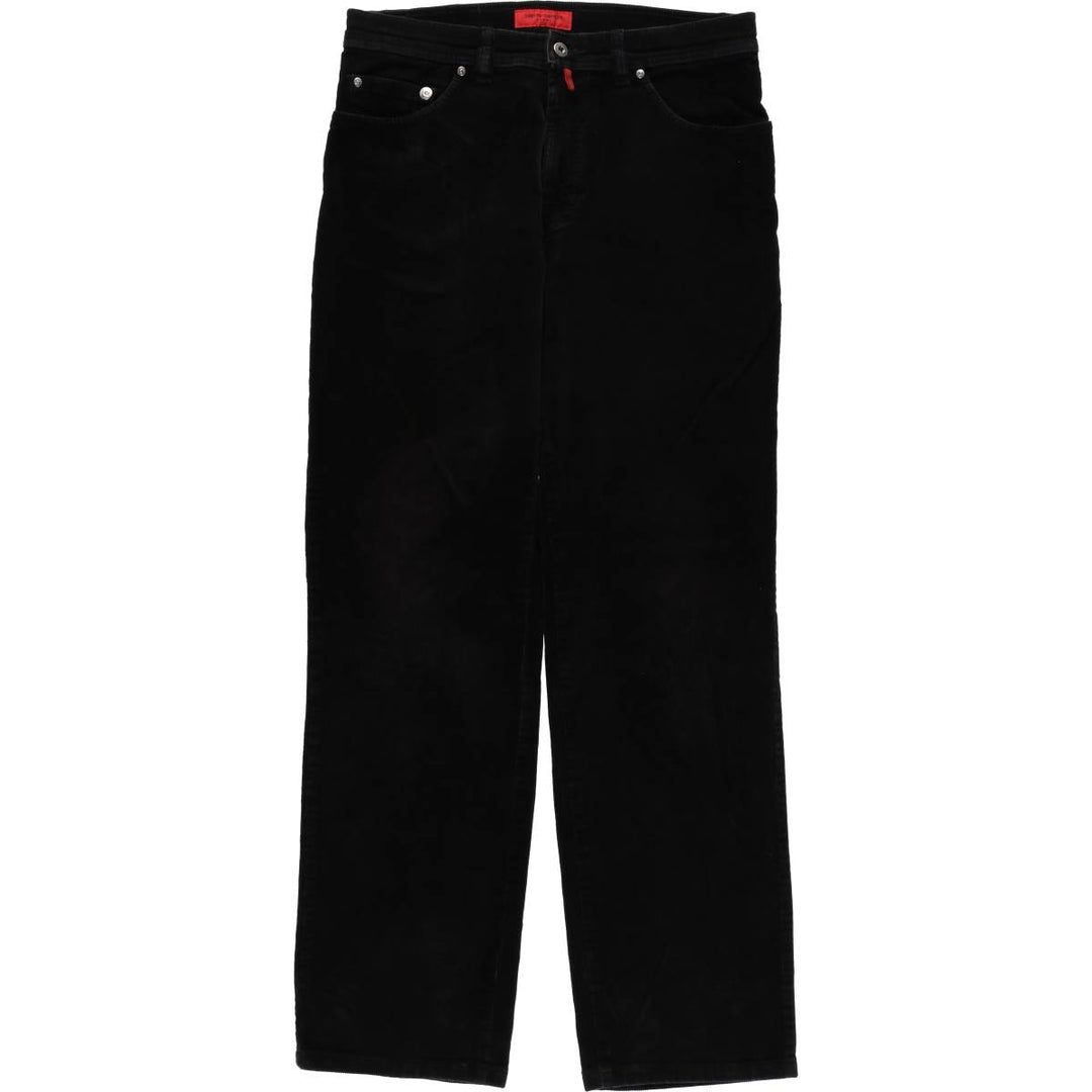 Pierre Cardin corduroy pants for men, size W34 cotton black type Vintage Second Hand