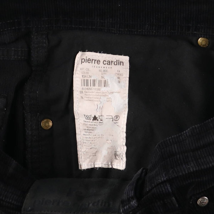 Pierre Cardin corduroy pants for men, size W34 cotton black type Vintage Second Hand