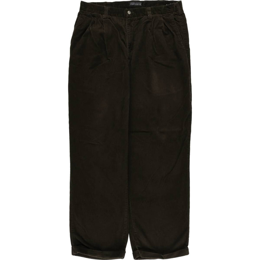 Perry Ellis PERRY ELLIS PORTFOLIO Corduroy Pants Men's Size W36 (Two-pleat) cotton brown type Vintage Second Hand