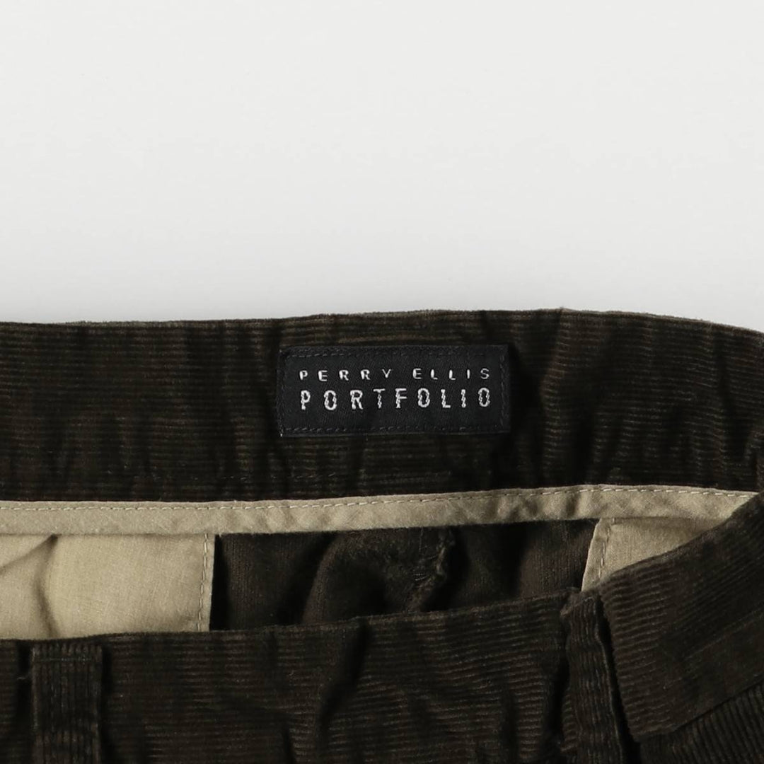 Perry Ellis PERRY ELLIS PORTFOLIO Corduroy Pants Men's Size W36 (Two-pleat) cotton brown type Vintage Second Hand